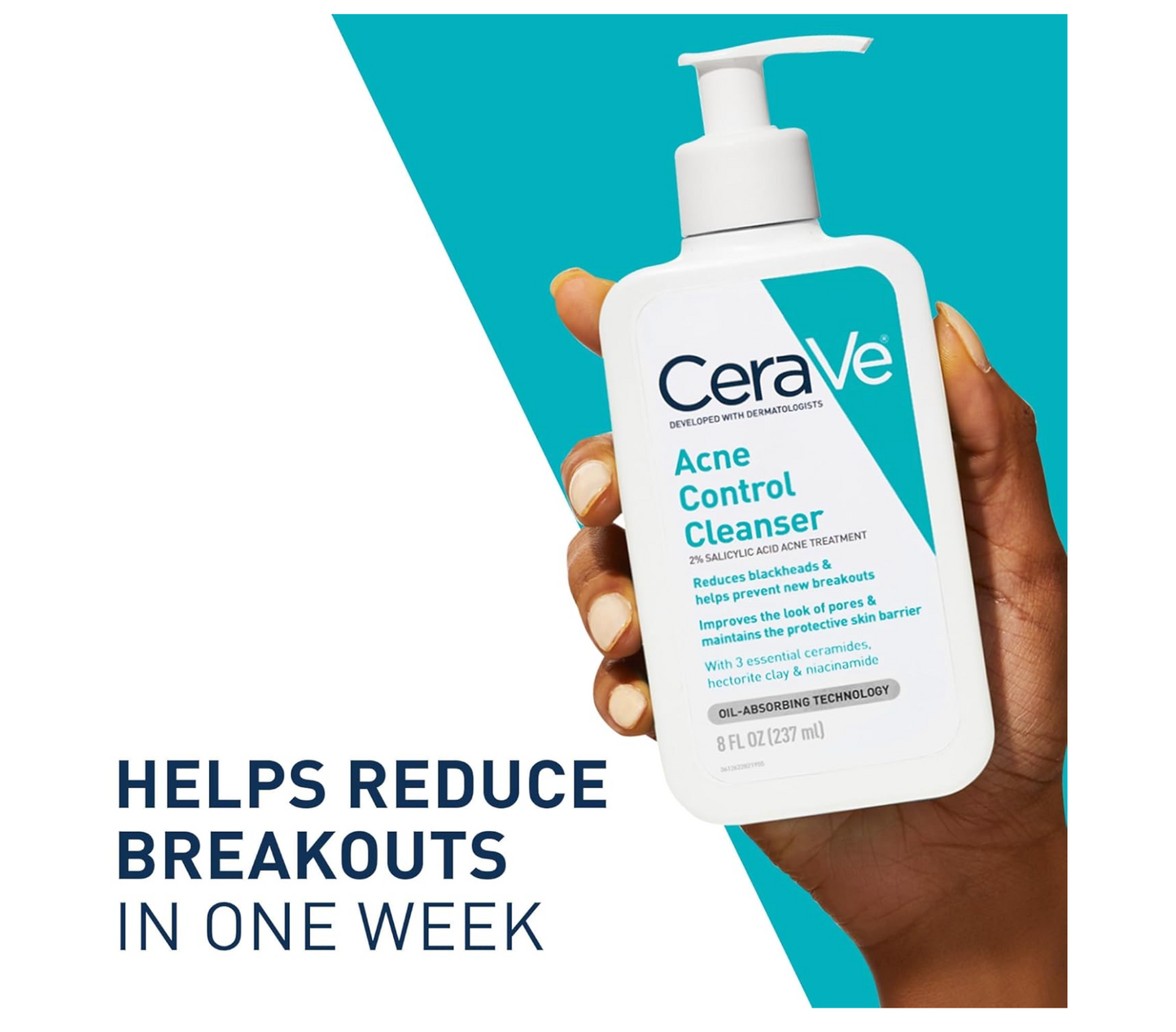CERAVE: Acne Control Cleanser (2% Saliclylic Acid Acne Treatment) 237mL