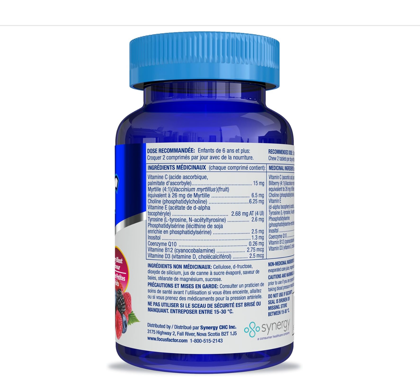 Factor Kids: Daily Chewable Multivitamin (60 Count) with Vitamins B12, C, D3 & L-Tyrosine