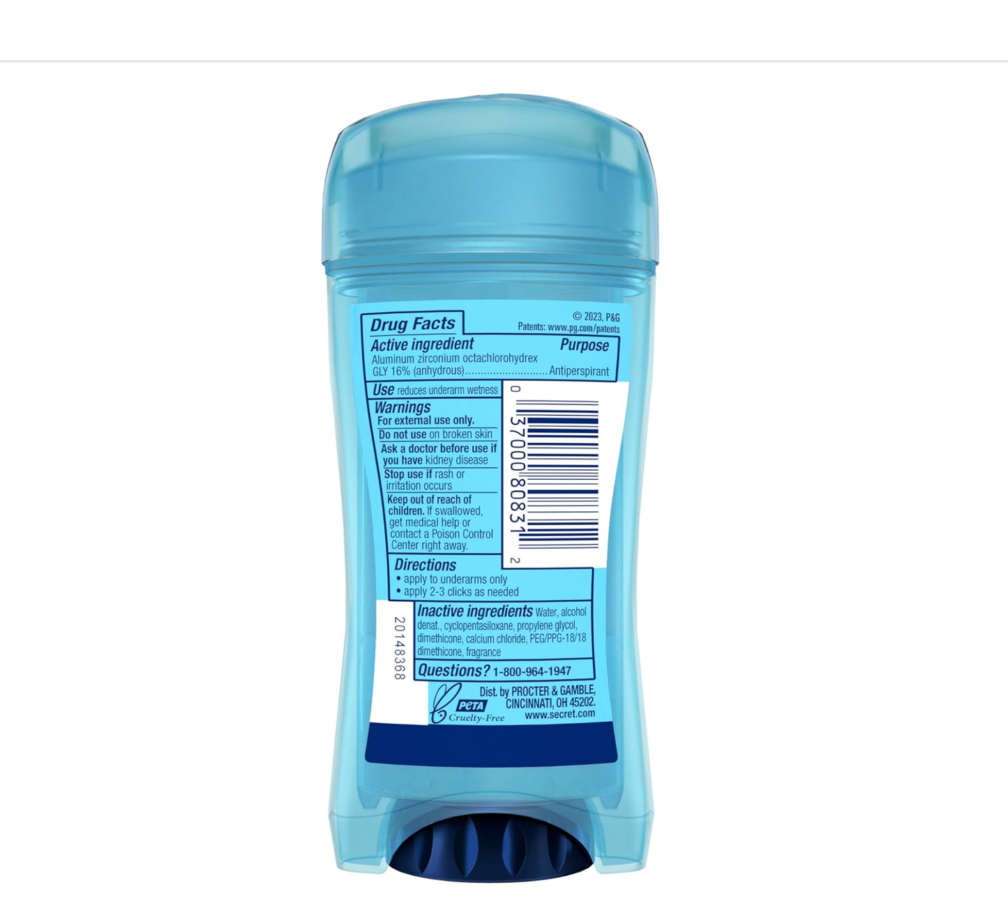 Secret Deodorant: Outlast Sweat & Odour (Unscented)