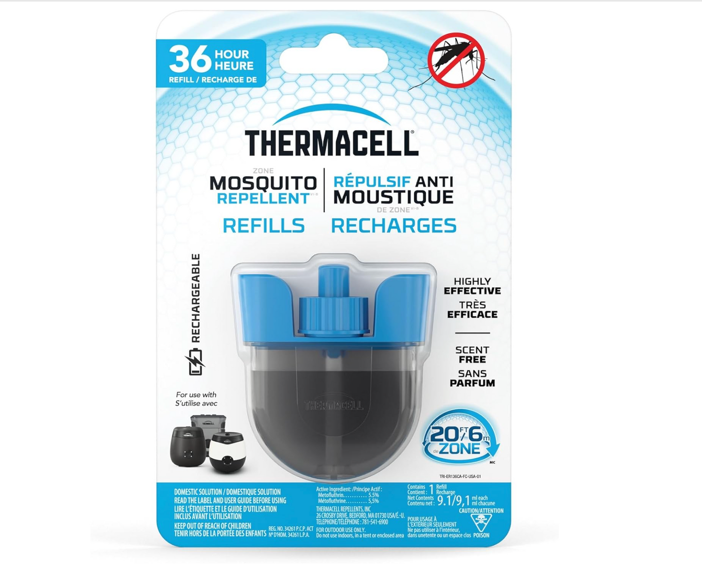 Thermacell Mosquito Rechargeable Repeller Refills; 36 Hours