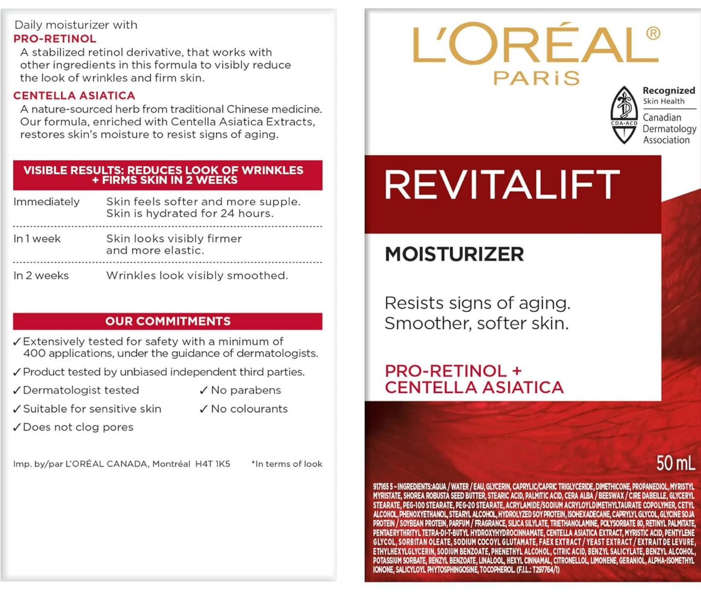 L'Oréal: Anti-Wrinkle + Firming Moisturizer (Pro-Retinol + Centella Asiatica) 50mL