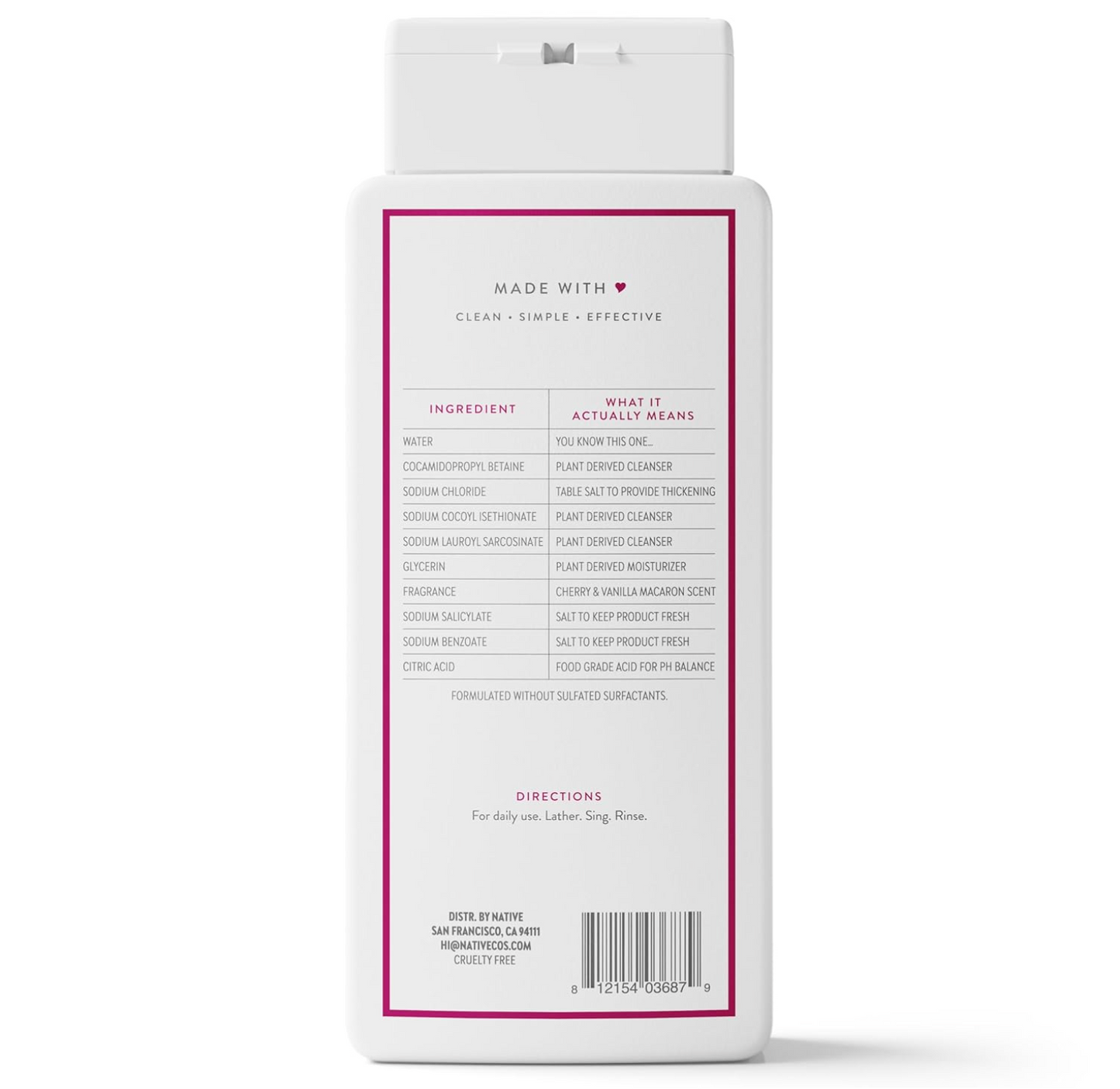 Native Body Wash: Cherry & Vanilla Macaron