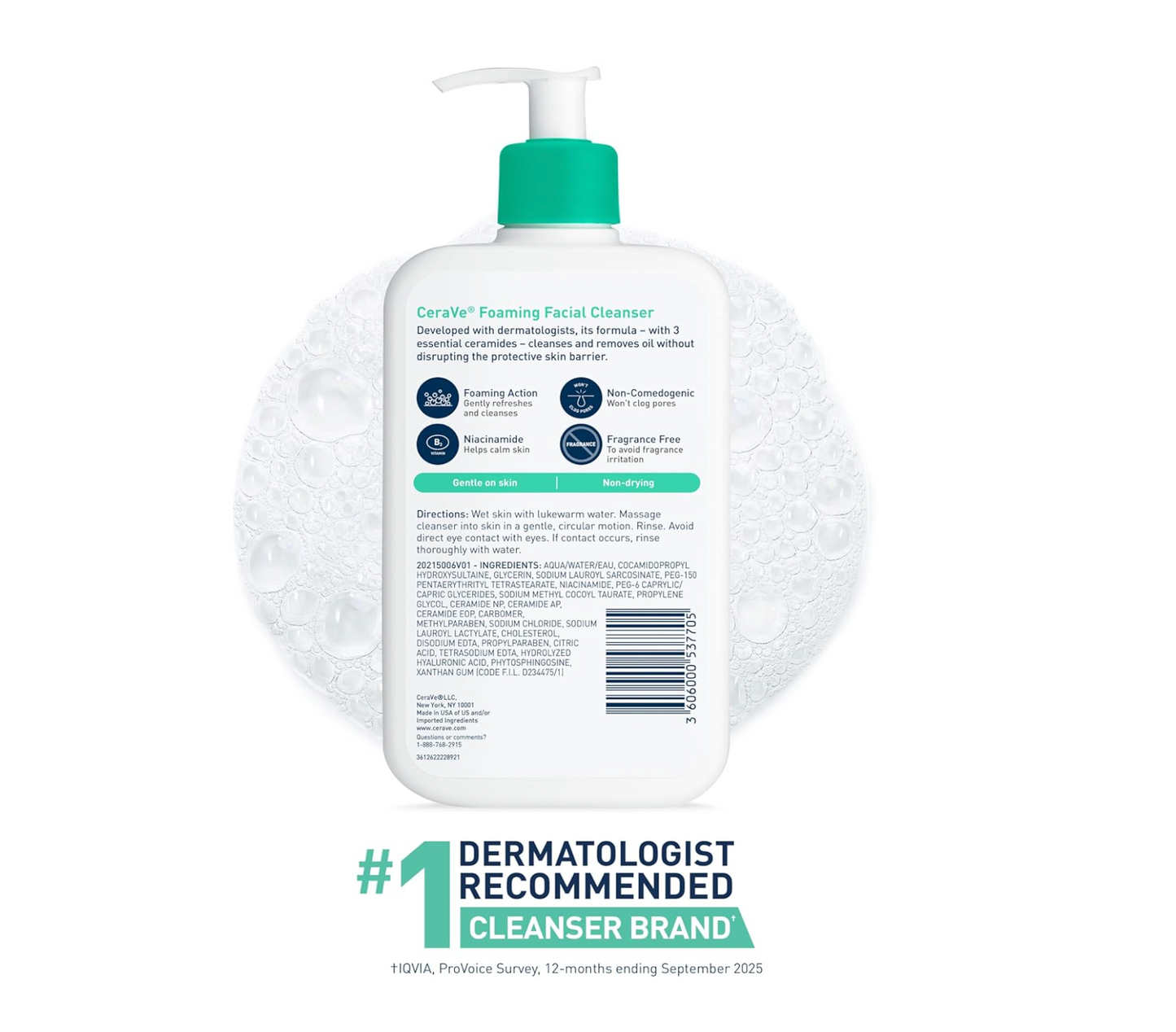 CERAVE: Foaming Facial Cleanser (Normal to Oily Skin) 473mL