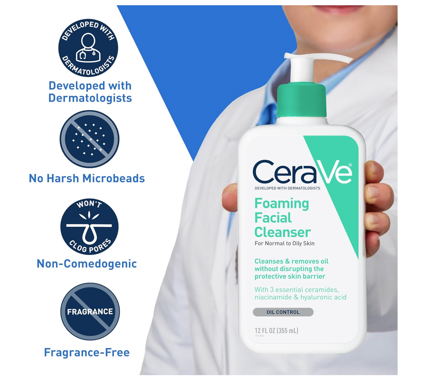 CERAVE: Foaming Facial Cleanser (Normal to Oily Skin) 237mL