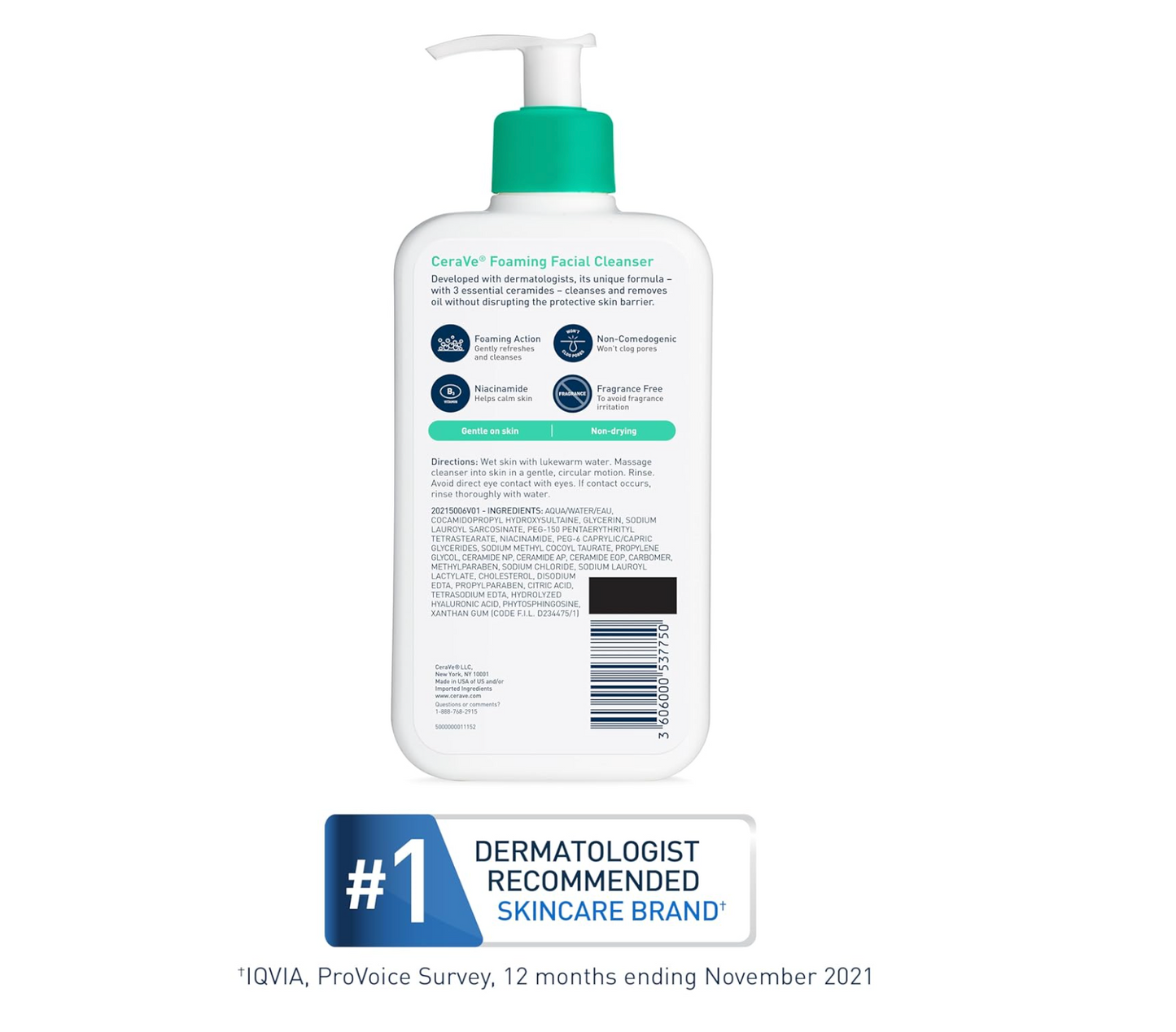 CERAVE: Foaming Facial Cleanser (Normal to Oily Skin) 237mL