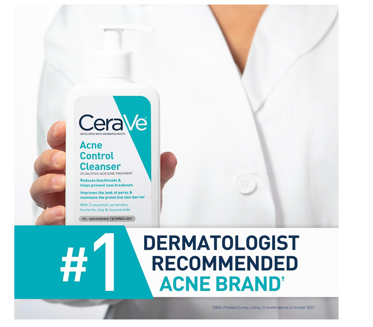 CERAVE: Acne Control Cleanser (2% Saliclylic Acid Acne Treatment) 237mL