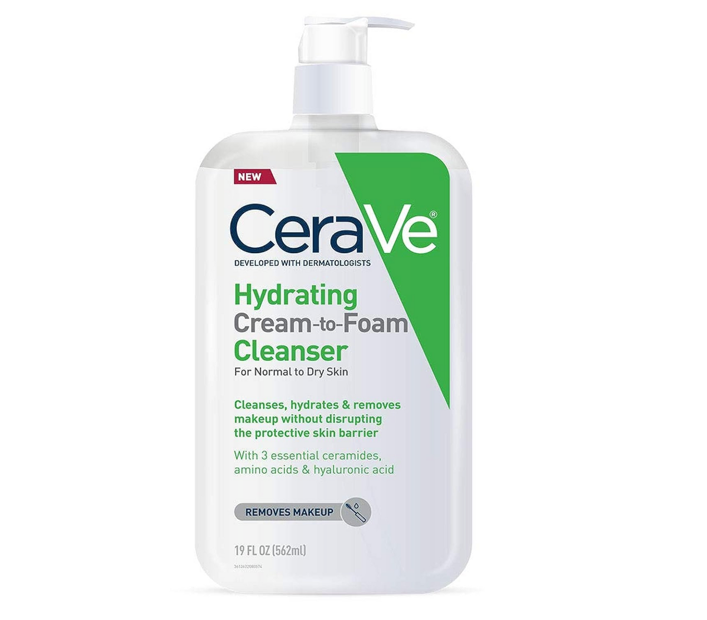 CERAVE: Hydrating Cream-to-Foam Cleanser (Normal to Dry Skin) 562mL