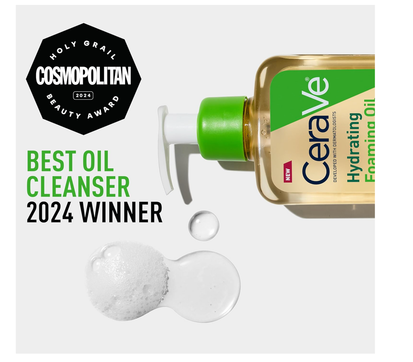 CERAVE: Hydrating Foaming Oil Cleanser (Dry to Very Dry Skin) 562mL