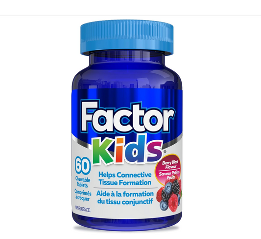Factor Kids: Daily Chewable Multivitamin (60 Count) with Vitamins B12, C, D3 & L-Tyrosine