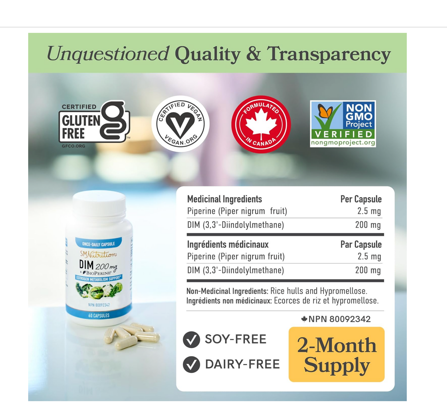 DIM Supplement 200 mg | Estrogen Balance for Women & Men