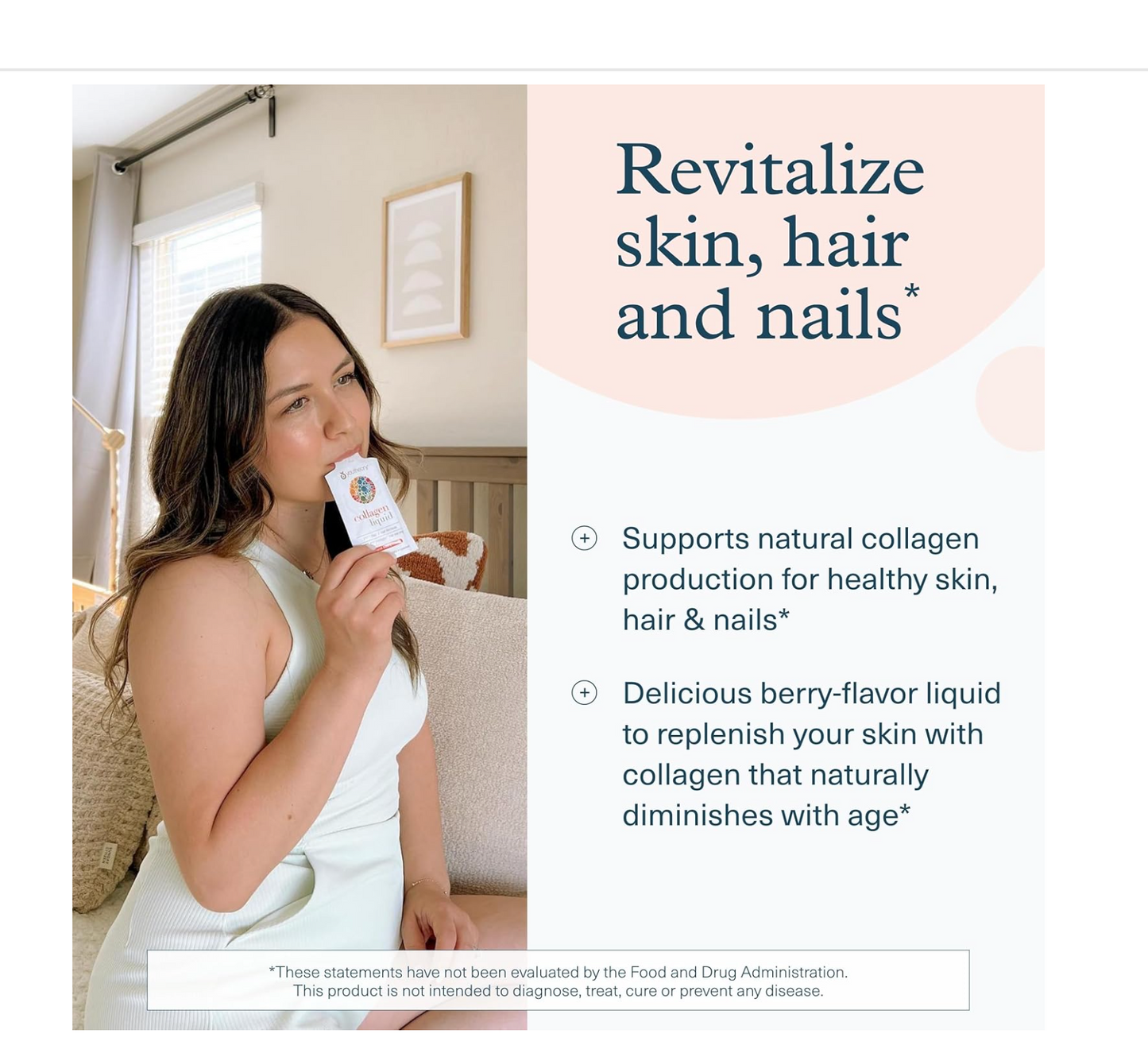 Youtheory Collagen: Liquid Natural Berry Flavour, 12 Single Serving Packets