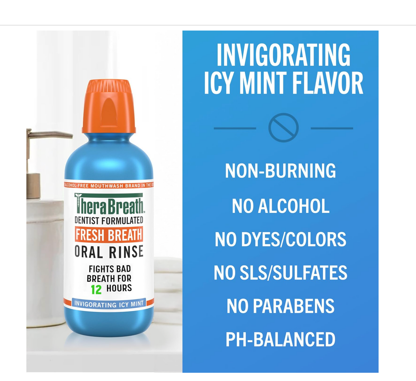 TheraBreath Fresh Breath Mouthwash: Icy Mint Flavor