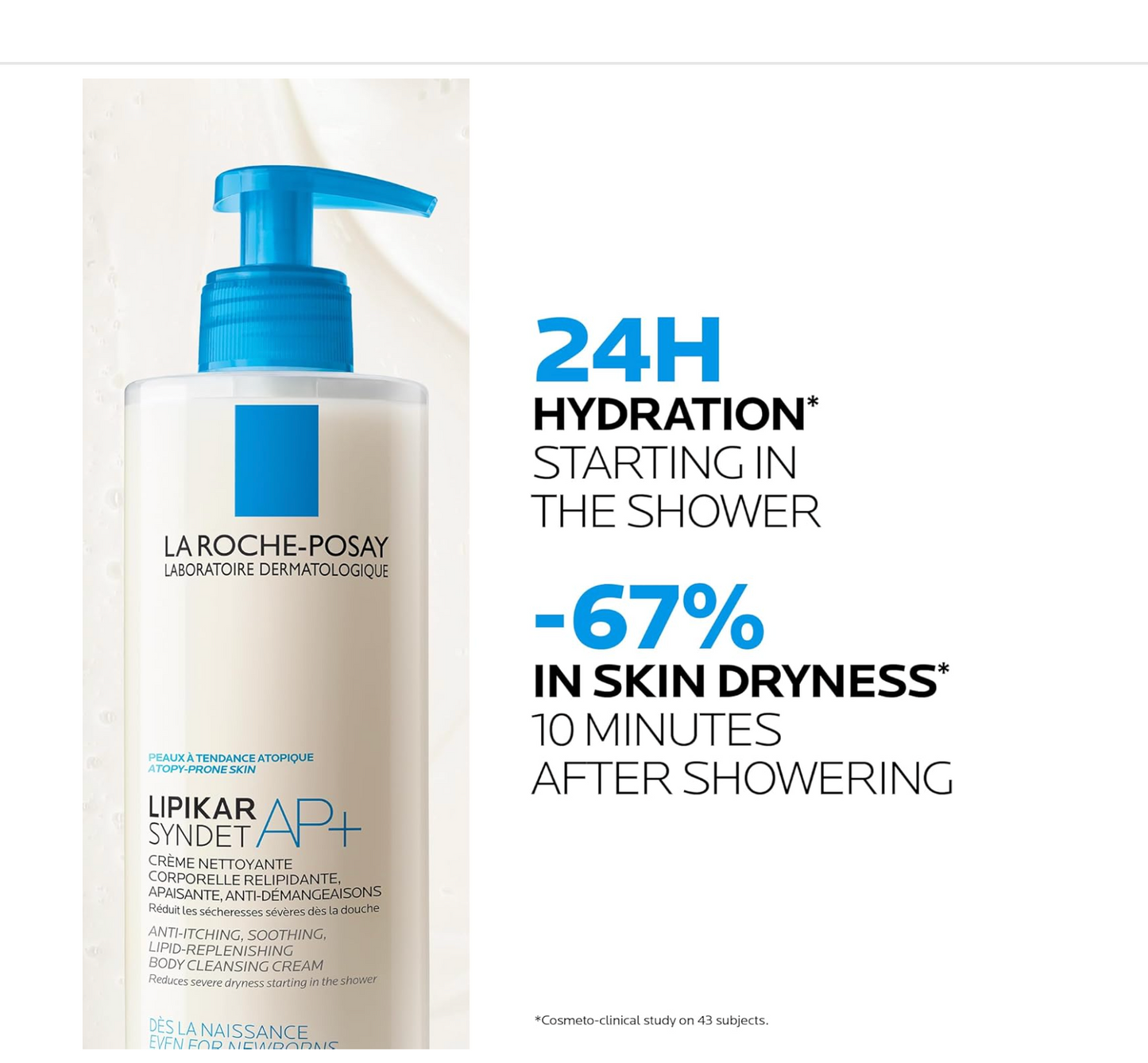 La Roche-Posay:  Lipikar Syndet AP+ Body Wash, Eczema-Prone Skin (400mL)