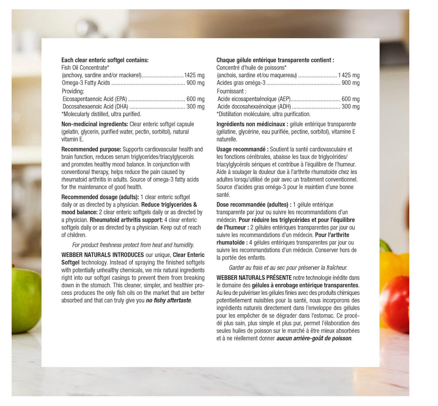 Webber Naturals: Omega-3 EPA/DHA 900 mg (120 pcs)