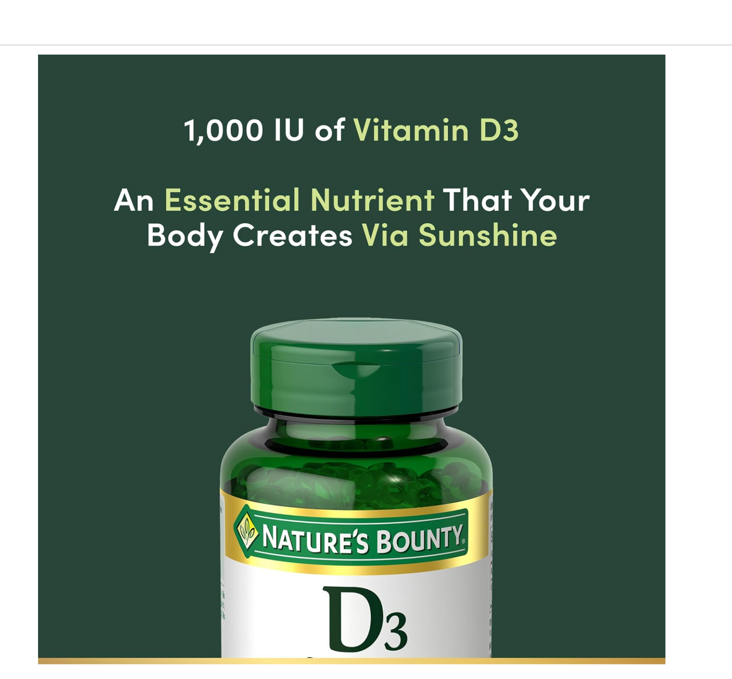 NATURE'S BOUNTY: Vitamin D3, 1000 IU