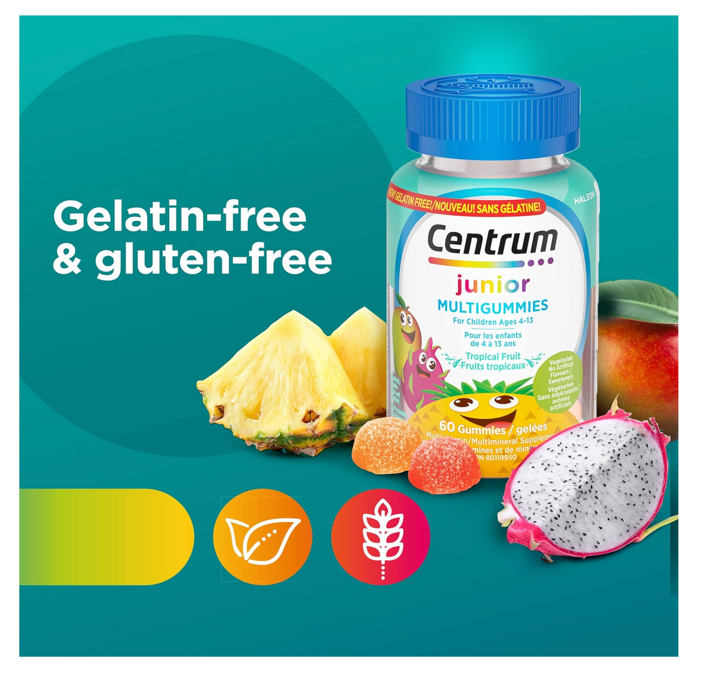 Centrum Junior MultiGummies, Tropical Fruit Multivitamin and Multimineral Supplement