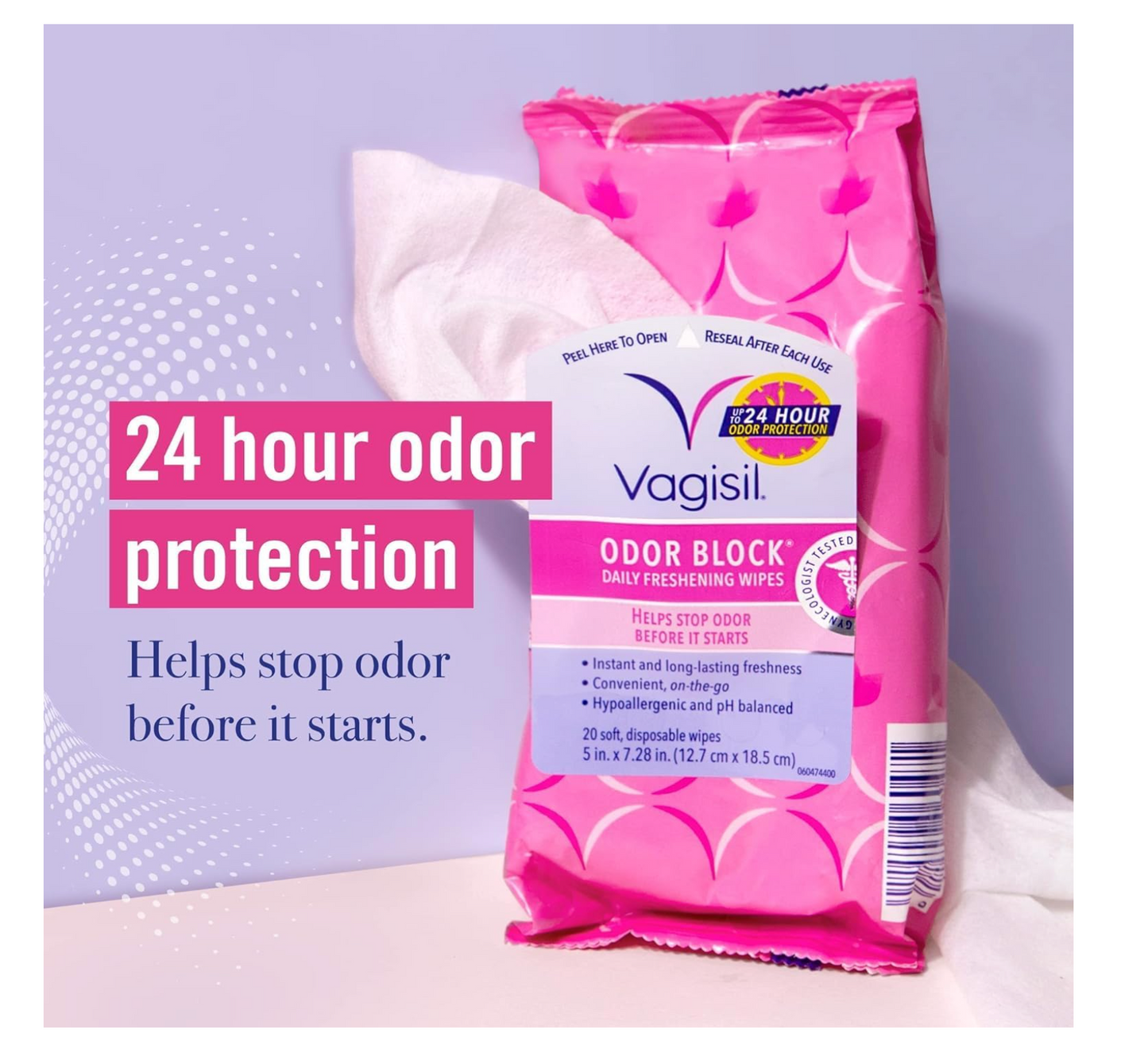 Vagisil: Odor Block Daily Freshening Wipes (20 cts)