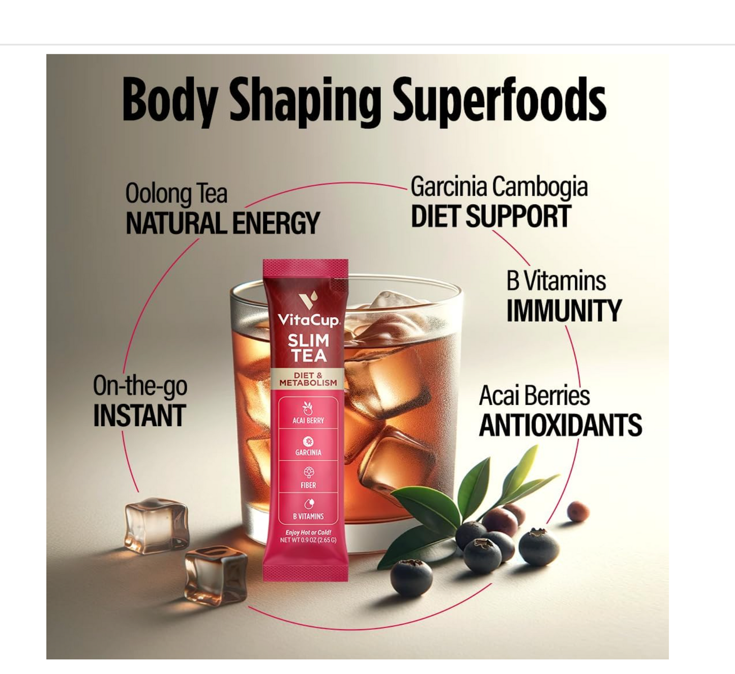 VitaCup Slim Instant Tea Packets For Diet Support