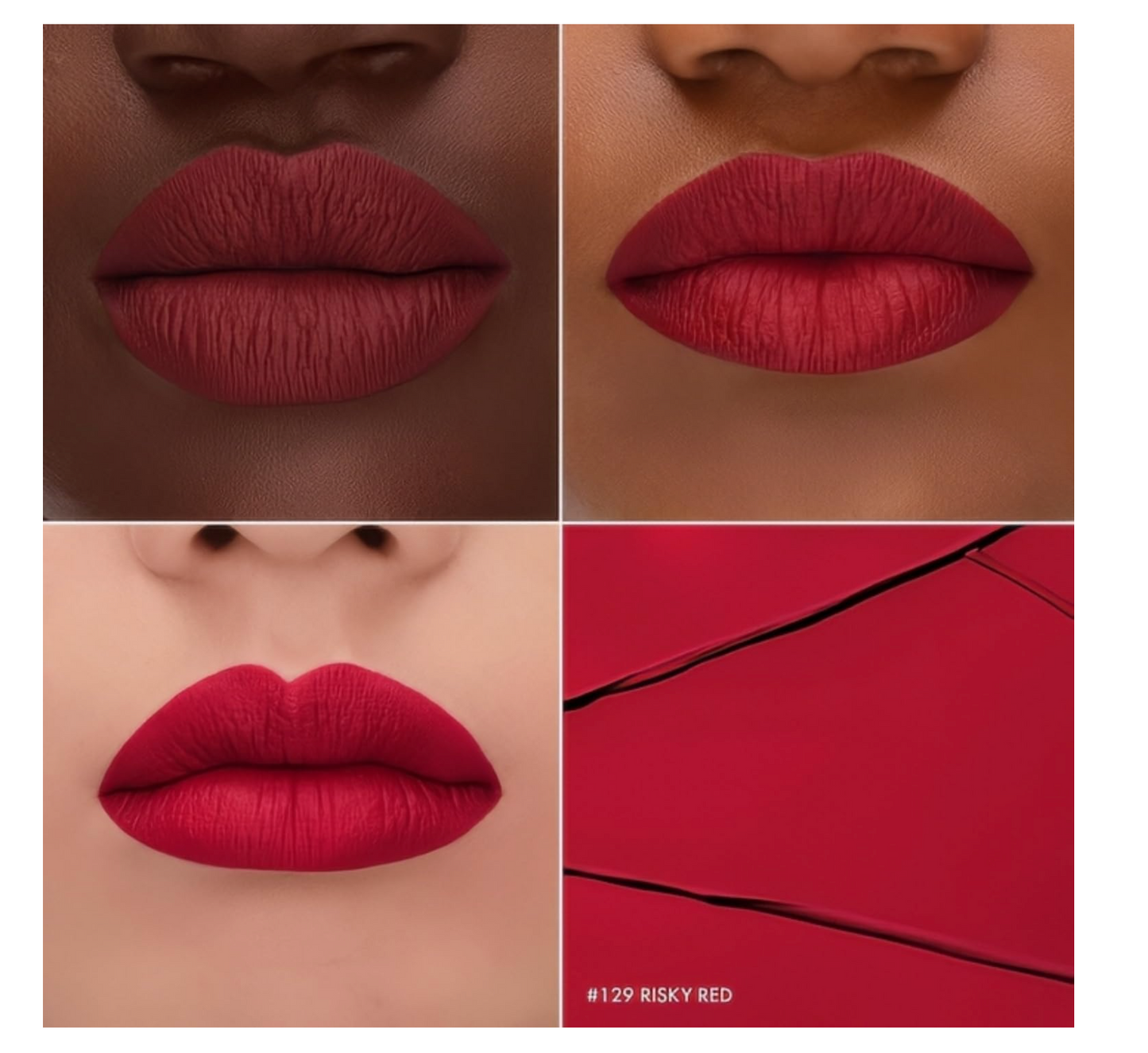 SEPHORA: Cream Lip Stain 10HR Liquid Lipstick (129 Risky Red)