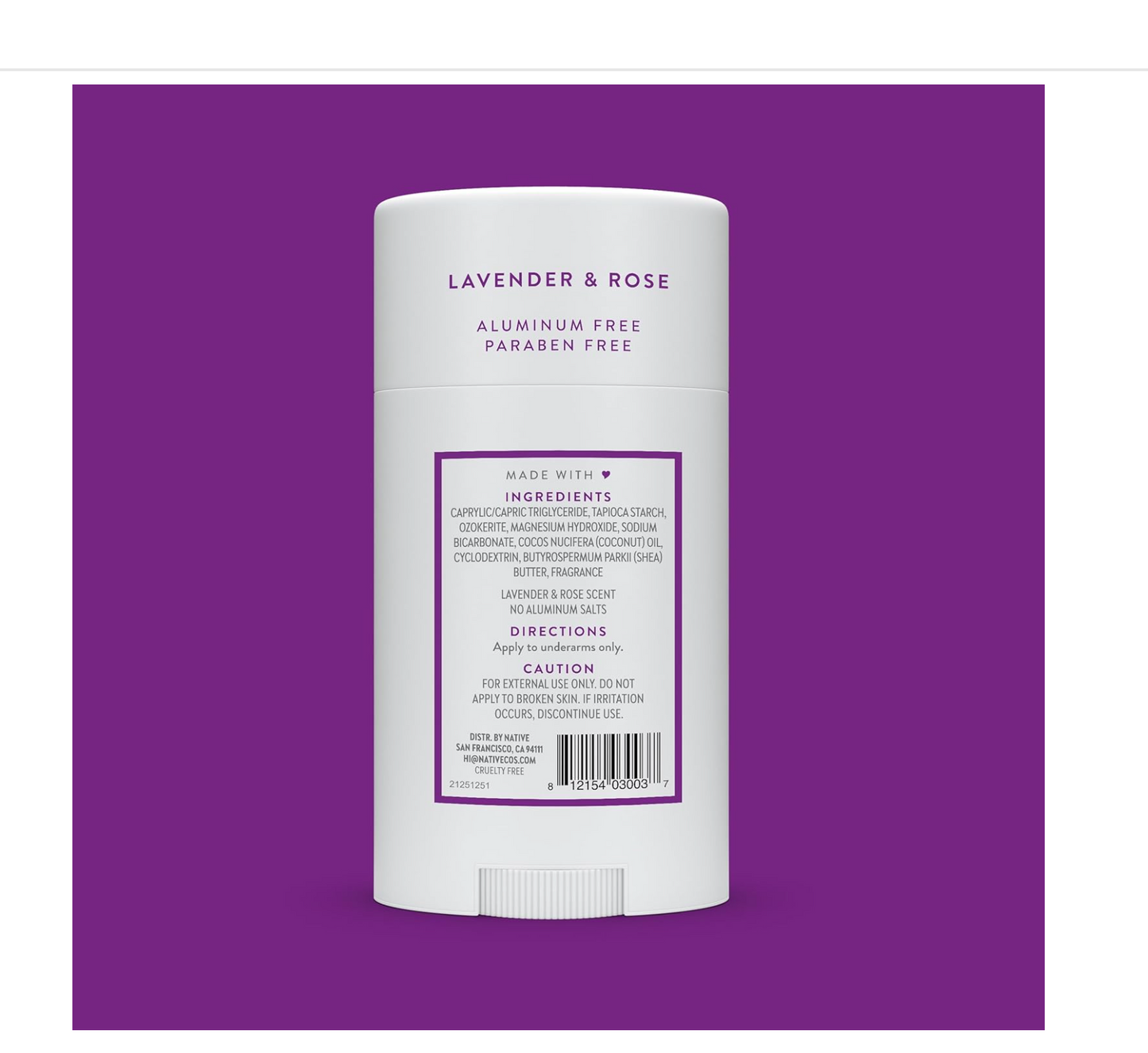 Native Deodorant: Lavender & Rose