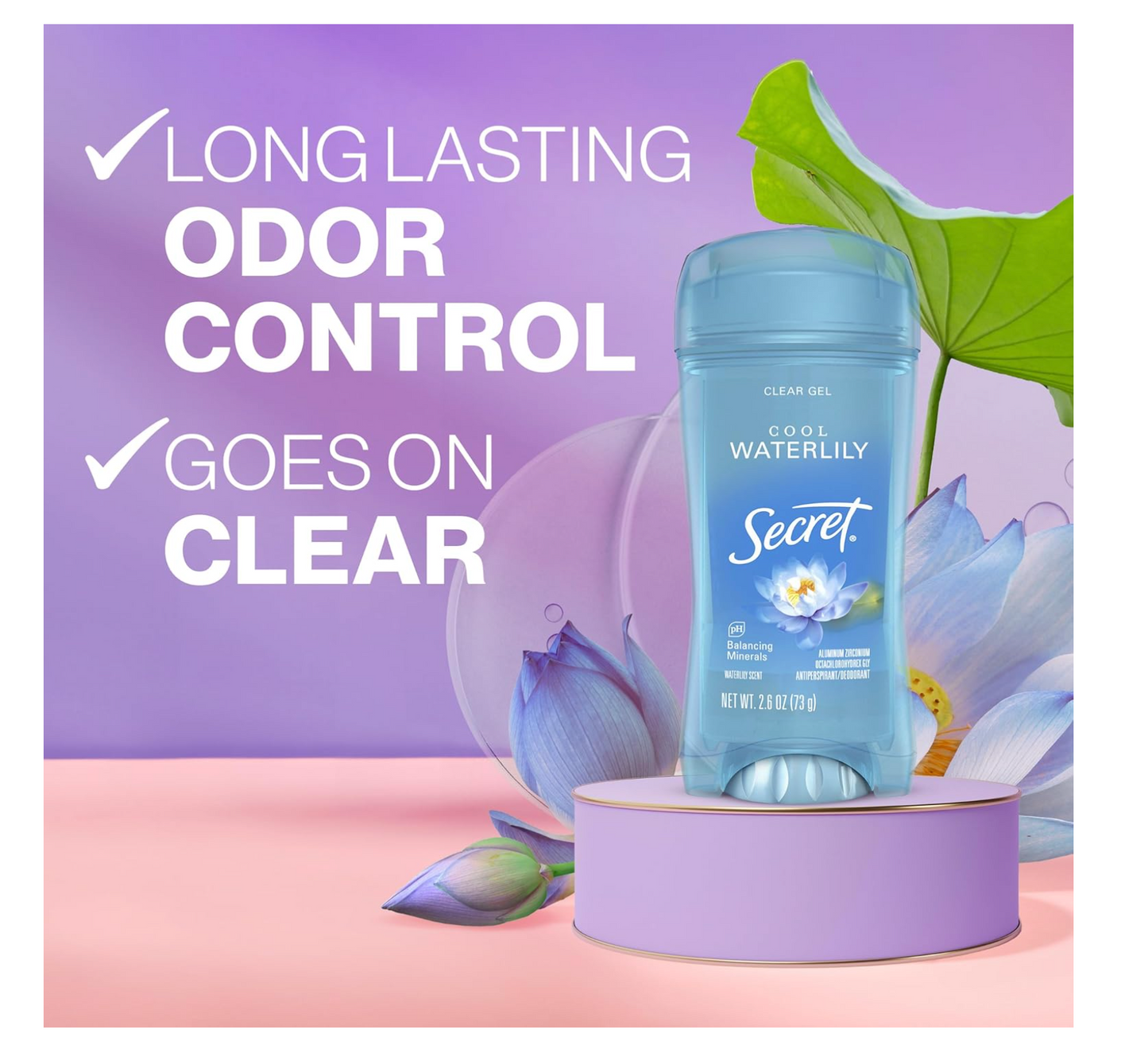 Secret Deodorant: Waterlily (Clear Gel)