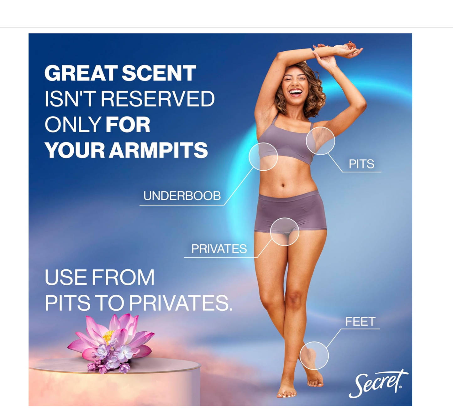 Secret Deodorant: Whole Body (Lilac) 68g