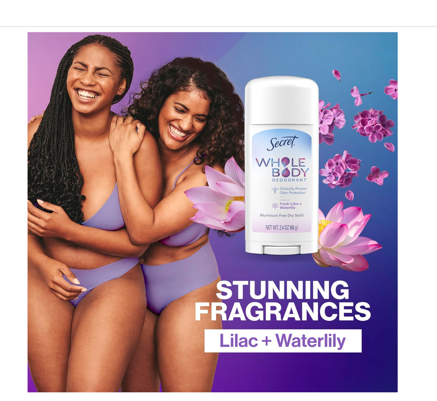 Secret Deodorant: Whole Body (Lilac) 68g