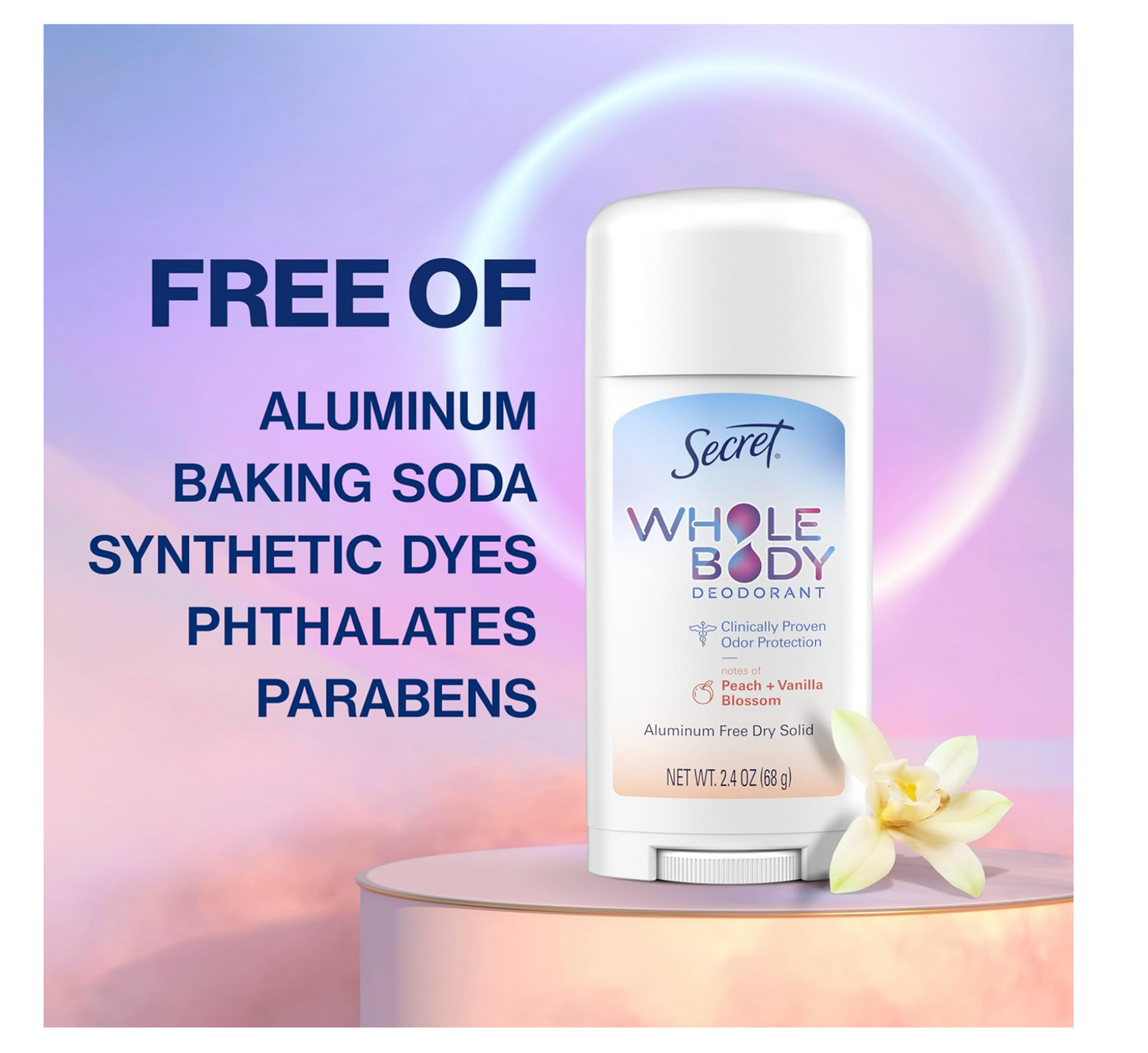 Secret Deodorant: Whole Body (Peach) 68g