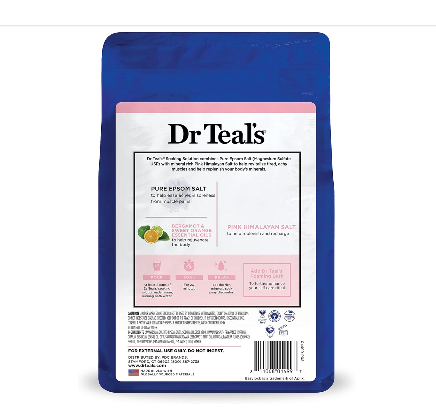 Dr Teal's: Pure Epsom Mineral Soak with Pink Himalayan Salt (3lbs)