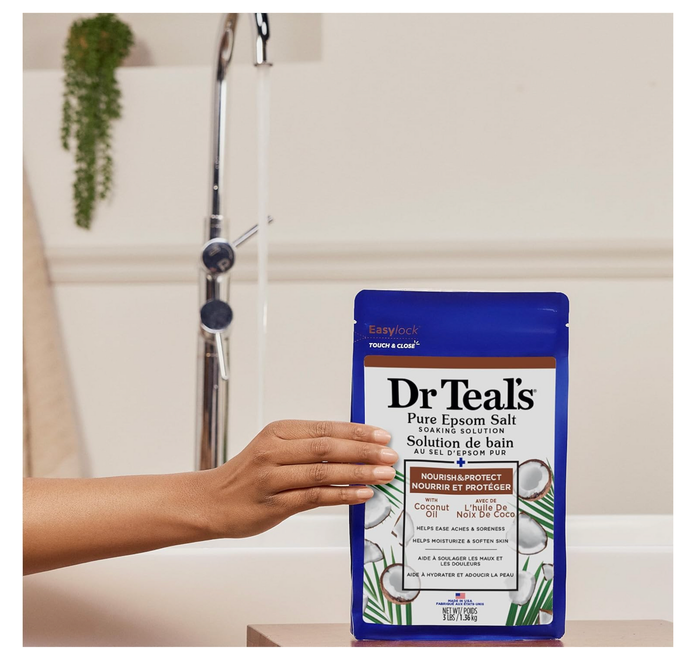 Dr Teal's: Pure Epsom Salt Soak with Coconut Oil (3lbs)