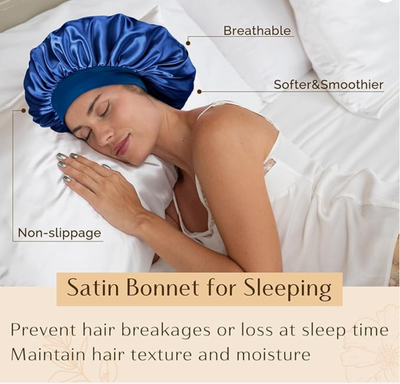 Satin Bonnet: (Blue)