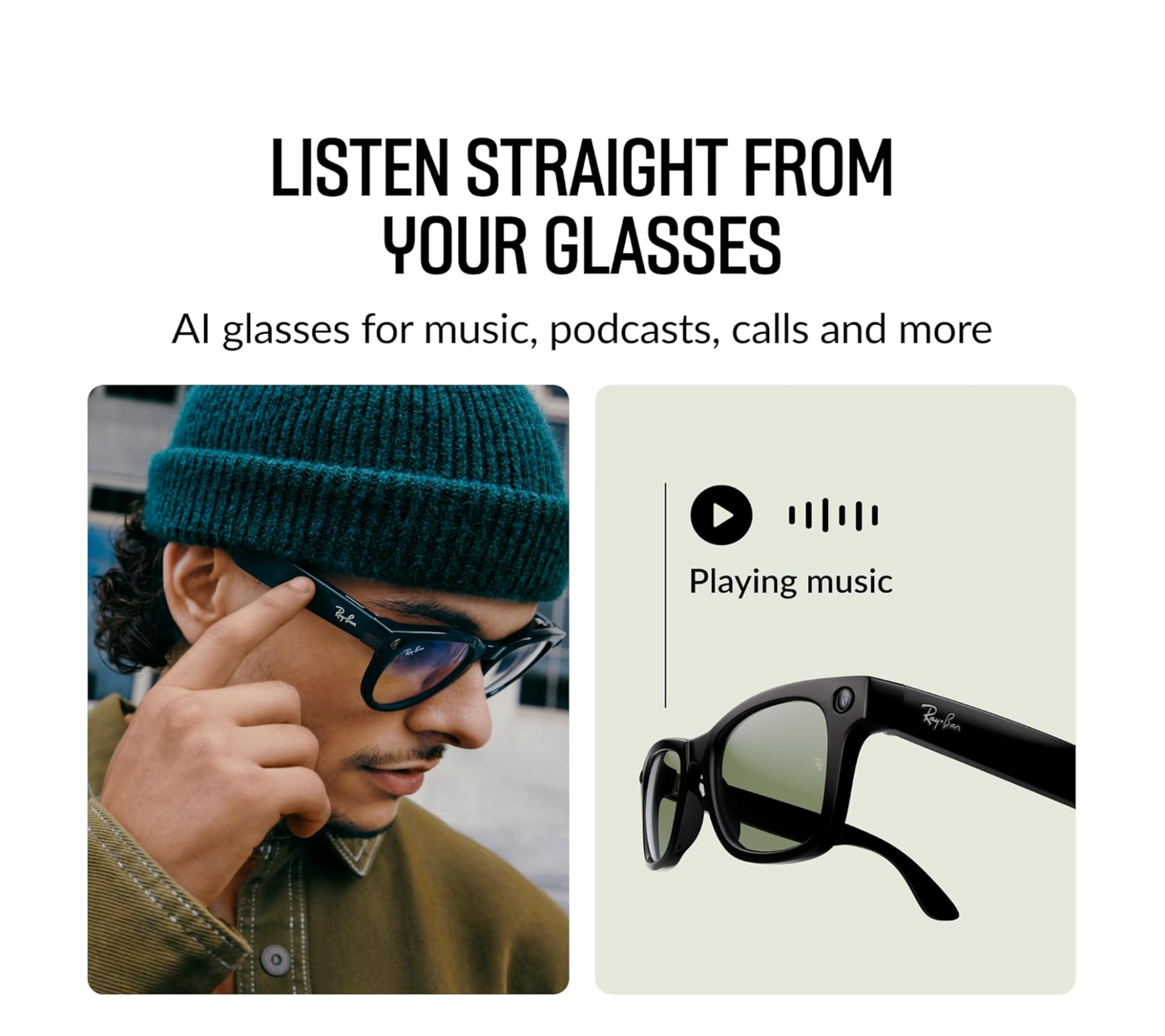 Meta Ray-Ban Glasses: Matte Black/Polarized Gradient Graphite