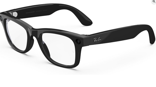Meta Ray-Ban Glasses: Wayfarer, Shiny BlacK (Clear)