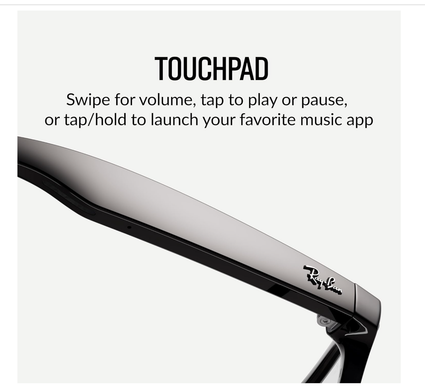 Meta Ray-Ban Glasses: Wayfarer, Shiny BlacK (Clear)