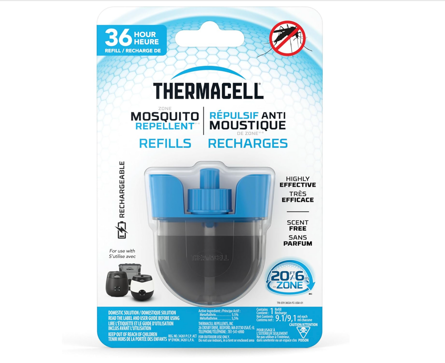 Thermacell Mosquito Rechargeable Repeller Refills; 36 Hours