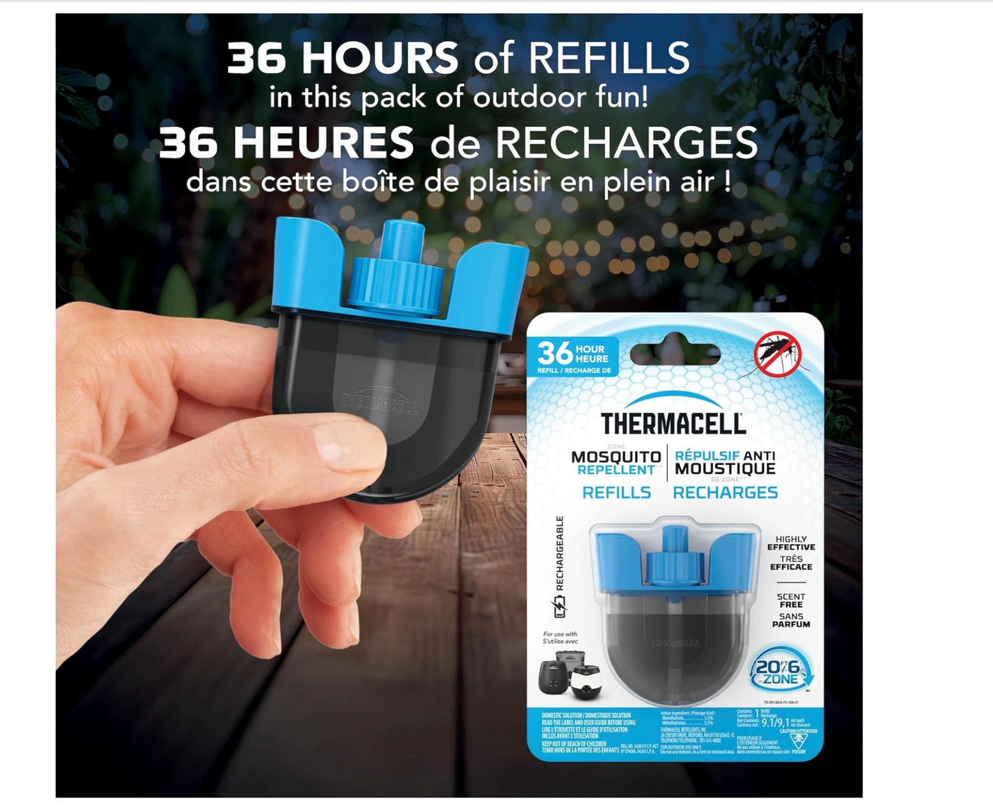 Thermacell Mosquito Rechargeable Repeller Refills; 36 Hours