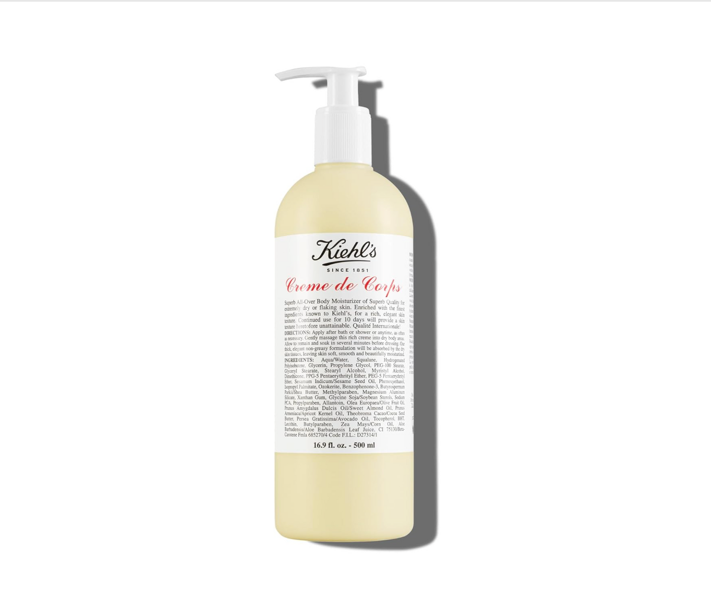 Kiehl's: Creme de Corps, Rich, Luscious Body Lotion (500ml)