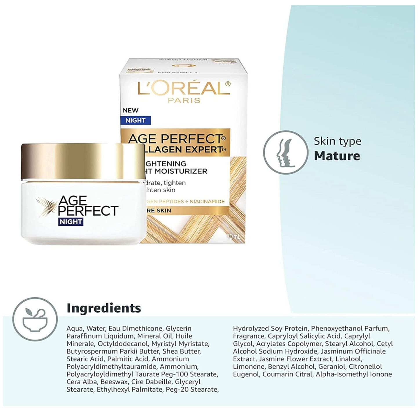 L'Oréal: Age Perfect Retightening Night Moisturizer (Mature Skin) 70mL