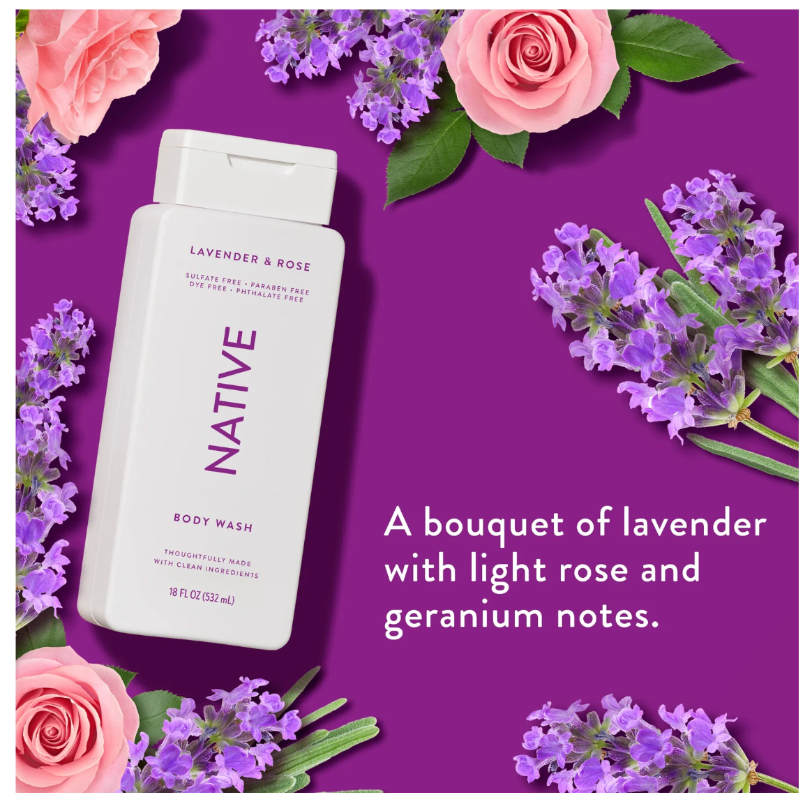 Native Body Wash: Lavender & Rose