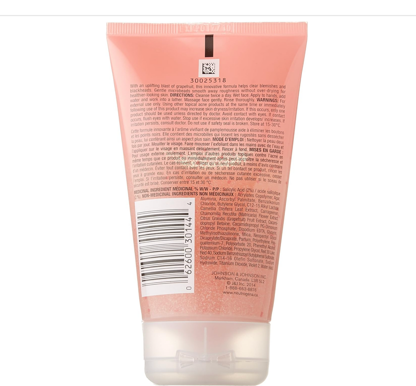 Neutrogena - Oil-Free Acne Wash (Pink Grapefruit Scrub 125 mL)