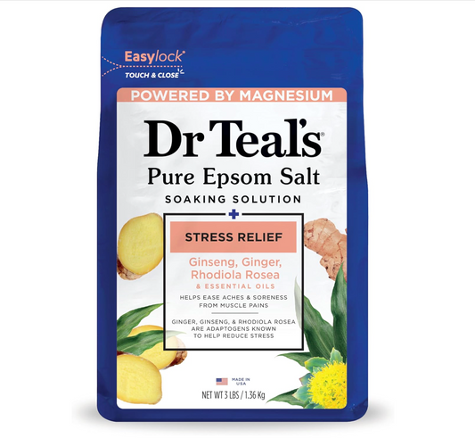 Dr Teal's: Pure Epsom Mineral Soak, Stress Relief with Essential Oils (3lbs)